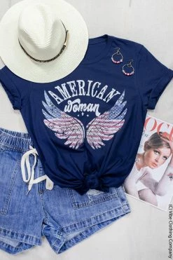 Mark New Graphic Tees American Woman Graphic Tee