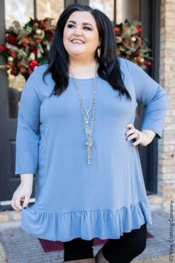 001 New Basics Any & Everything Tunic Top- Steel