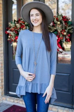 001 New Basics Any & Everything Tunic Top- Steel