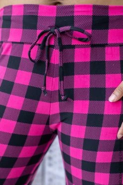 Rd Ribbon Buffalo Plaid Joggers - Pink New Bottoms