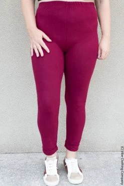 Vibe Clothing Company New Basics Burgundy Leggings