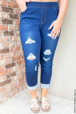 Vibe Clothing Company New Bottoms Caspian - 9th Dark Distressed Skinnies