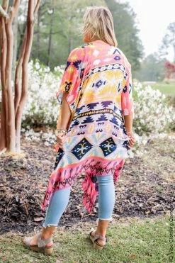 003 New Cardigans & Vests Coral Oasis Kimono