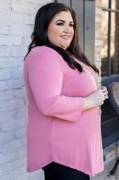 001 New Basics Crazy For You Top- Dusty Rose