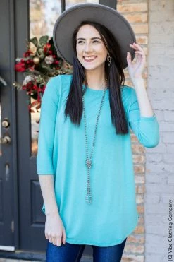 001 New Basics Crazy For You Top- Pacific Blue