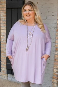 Zen New Basics Do Wah Diddy Dolman Tunic - Lavender Thistle