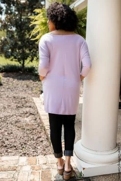 Zen New Basics Do Wah Diddy Dolman Tunic - Lavender Thistle