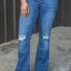 019 Drive You Crazy Boot-Cut Distressed Jeans New Bottoms