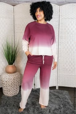 001 Going Nowhere Lounge Set-Burgundy New Arrivals