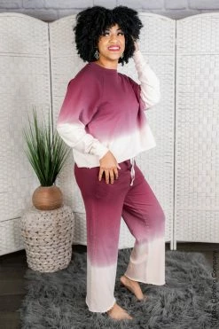 001 Going Nowhere Lounge Set-Burgundy New Arrivals