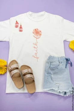 Mark Tee Faith Flower Graphic Tee New Graphic Tees