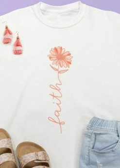 Mark Tee Faith Flower Graphic Tee New Graphic Tees