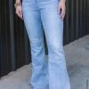 017 New Bottoms Fizzle Denim Flares- Midwash