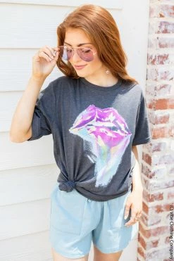 L&B New Graphic Tees JEM Lips Graphic Tee