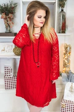 Vibe Clothing Company Lady In Red Lace Dress