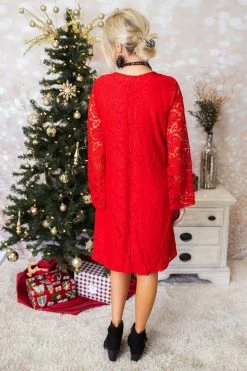Vibe Clothing Company Lady In Red Lace Dress