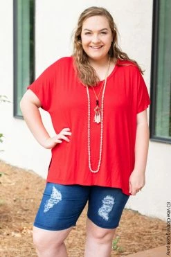 Shop Basic P9-247 Layover Tee - Red New Basics