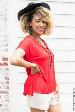 Shop Basic P9-247 Layover Tee - Red New Basics