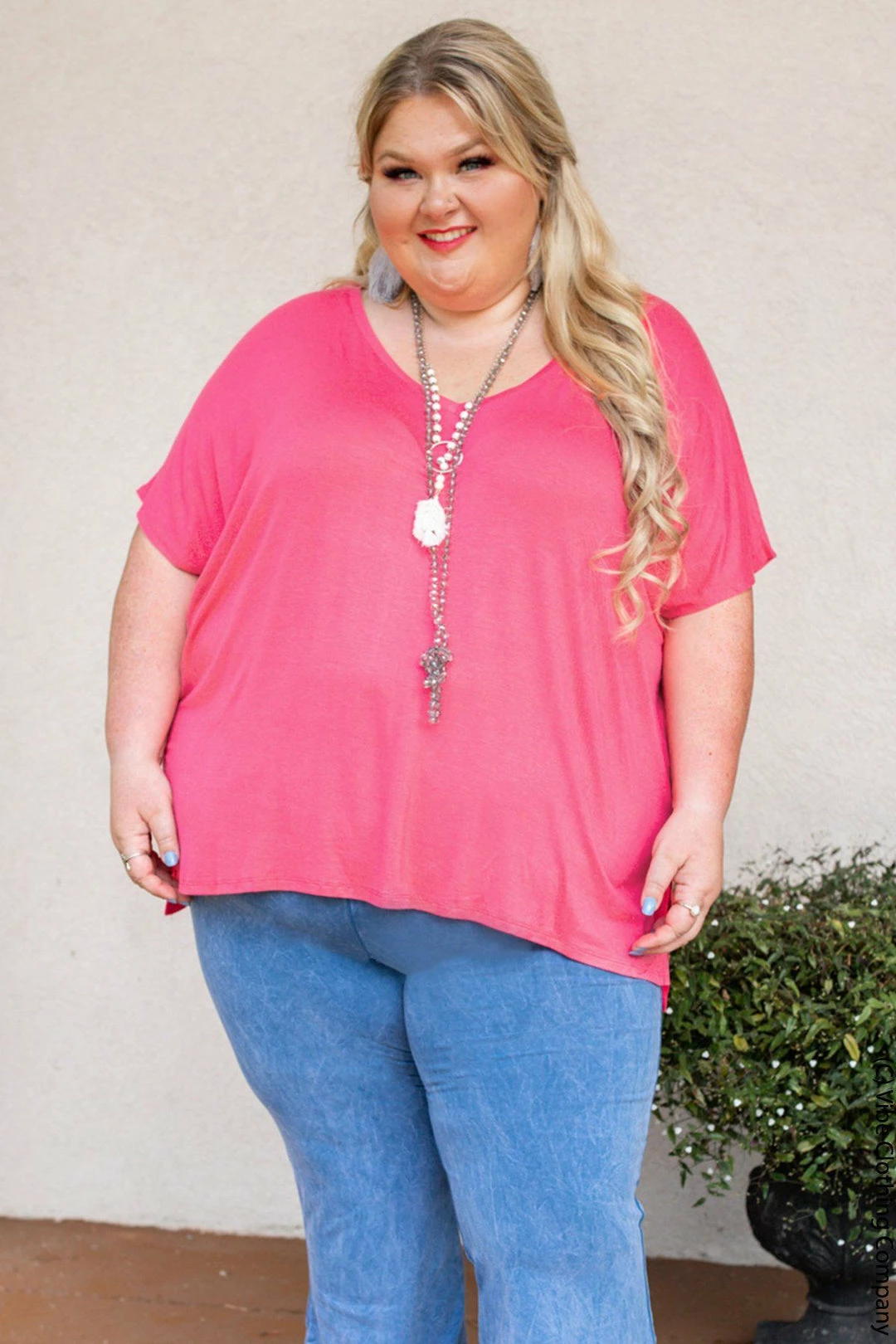 Shop Basic P9-247 Layover Tee - Strawberry New Basics 4 Shop Basic P9-247 Layover Tee - Strawberry New Basics