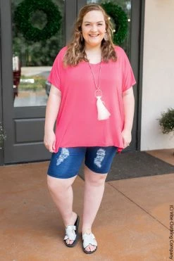 Shop Basic P9-247 Layover Tee - Strawberry New Basics 9 Shop Basic P9-247 Layover Tee - Strawberry New Basics