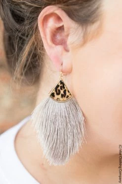 036 Leopard Feathers Earrings