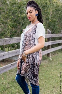 006 Leopard & Lace High Low Vest