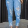 009 Light Wash Distressed Skinny Jeans New Bottoms