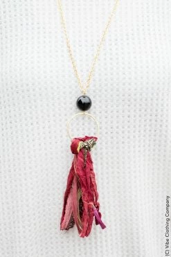 ViVi Liam Jewelry Magic Merlot Silk Necklace