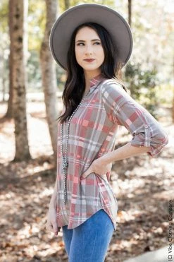 Collective Rack Part Of Your World Plaid Top