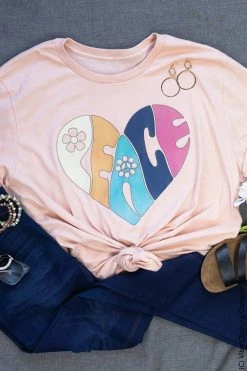 Custom Tees Peace Heart Graphic Tee