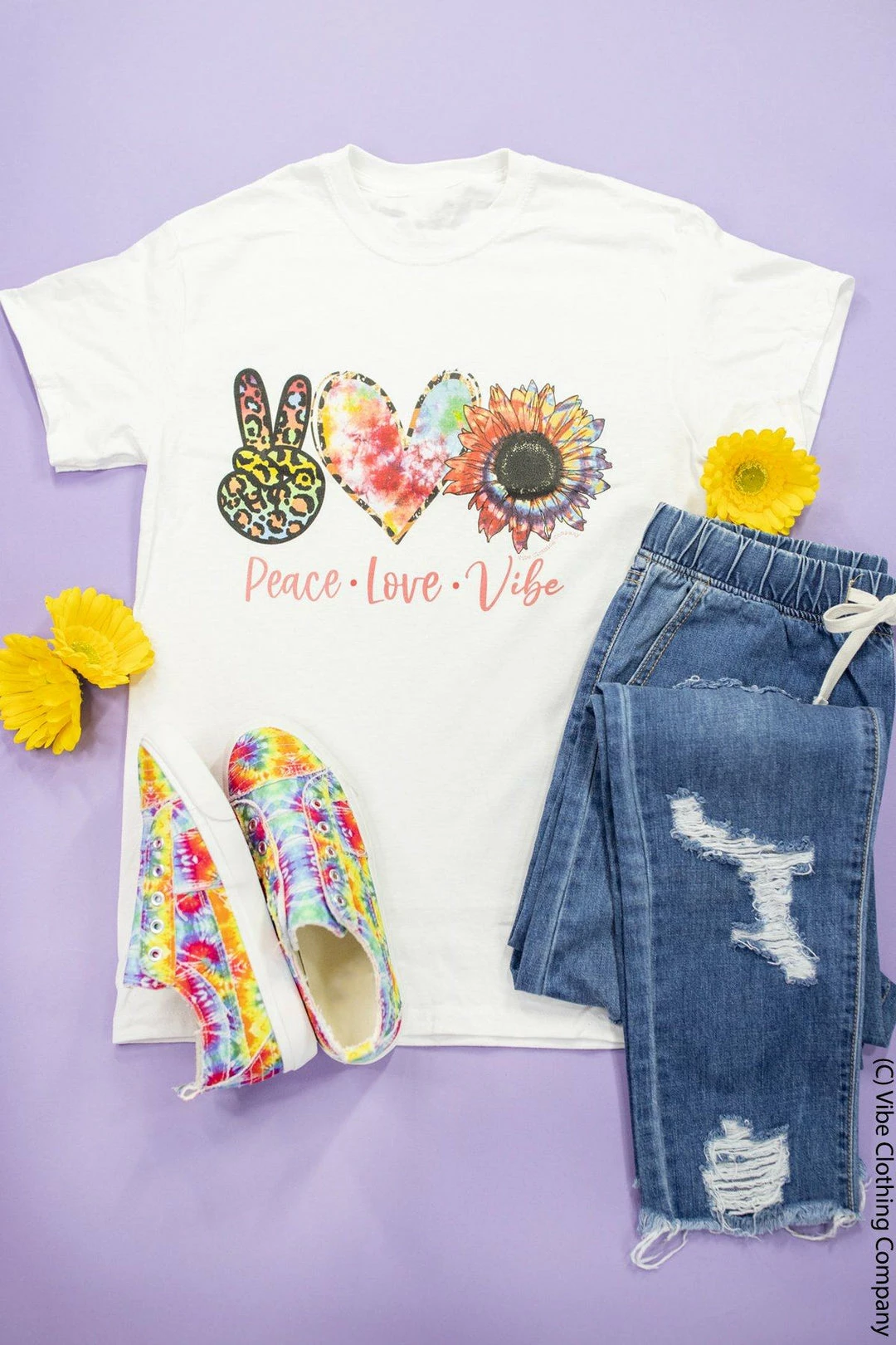 Mark Tee Peace, Love VIBE Graphic Tee New Graphic Tees 4 Mark Tee Peace, Love VIBE Graphic Tee New Graphic Tees