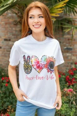 Mark Tee Peace, Love VIBE Graphic Tee New Graphic Tees 7 Mark Tee Peace, Love VIBE Graphic Tee New Graphic Tees