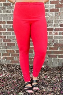 Vibe Clothing Company Red Leggings New Basics