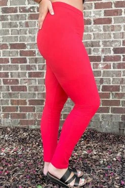 Vibe Clothing Company Red Leggings New Basics