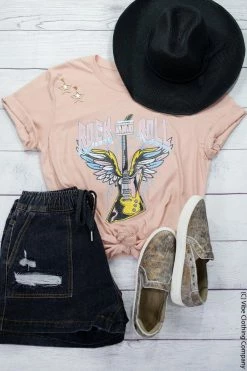 Mark Tee Rock And Roll Guitar Graphic Tee