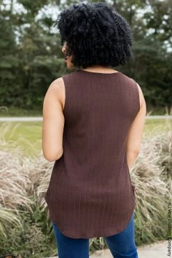 006 Roxy Ribbed Tank- Espresso New Basics