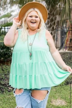 001 New Basics Spring Siesta Babydoll Tank