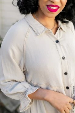 Umgee Stand In The Storm Button Up Dress