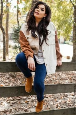 Entro New Tops Take The Train Corduroy Shacket