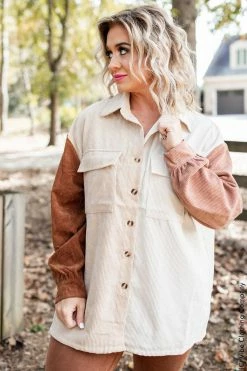 Entro New Tops Take The Train Corduroy Shacket