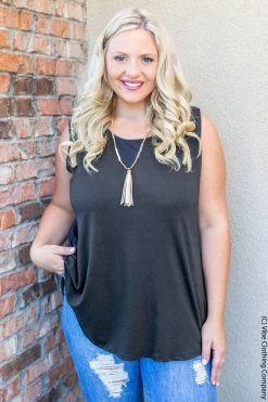 ShopBasic New Basics Tamelin Tank - Black