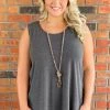 ShopBasic New Basics Tamelin Tank - Charcoal