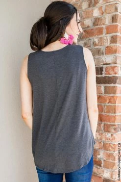 ShopBasic New Basics Tamelin Tank - Charcoal