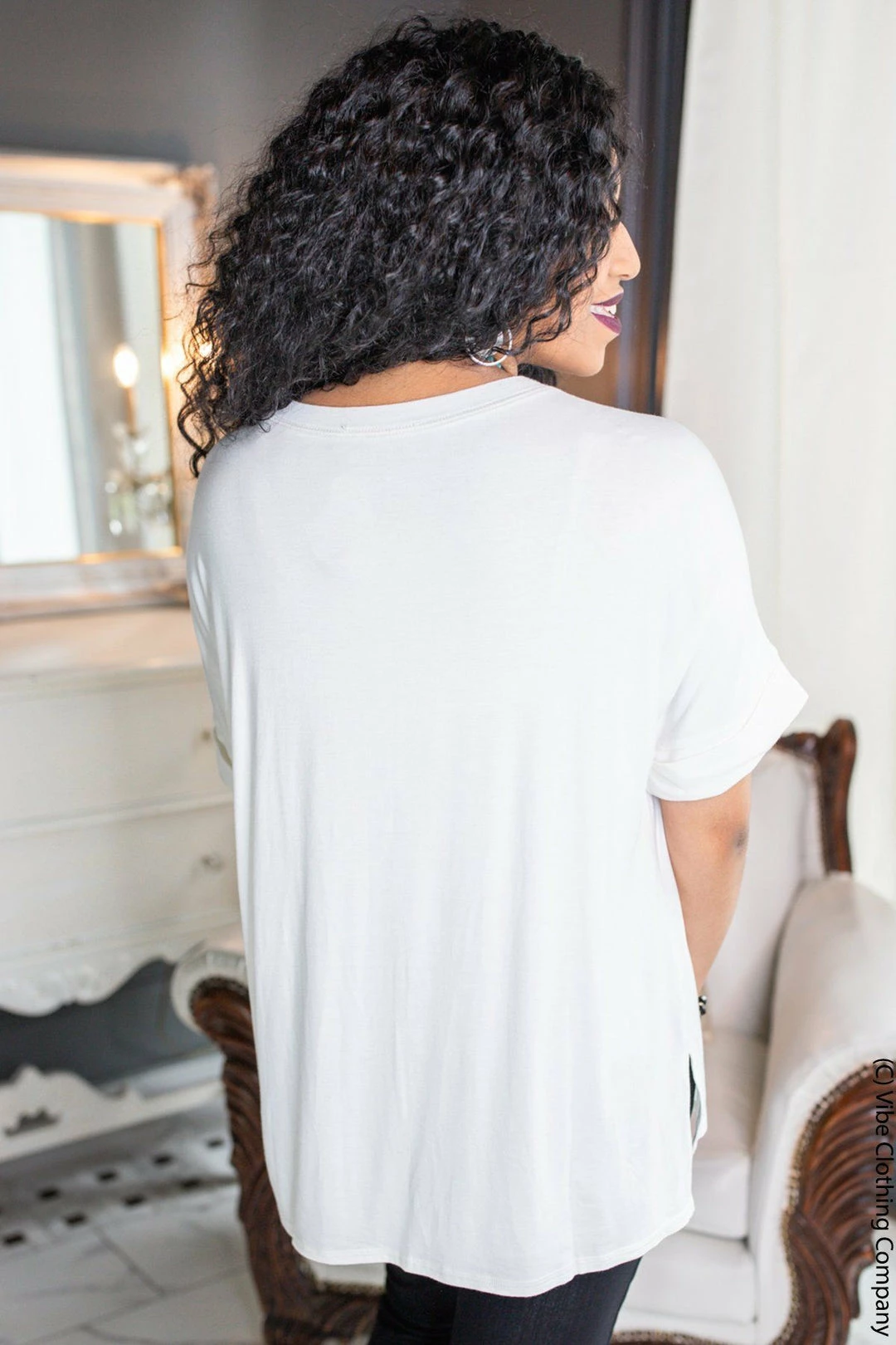 Shop Basic P9-247 Red, White & Blue Collection Trystan Tee - Soft White 7 Shop Basic P9-247 Red, White & Blue Collection Trystan Tee - Soft White