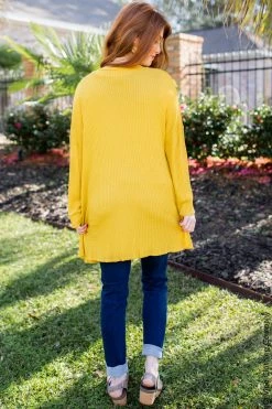 006 Wanderlust Waffle Cardigan - Golden