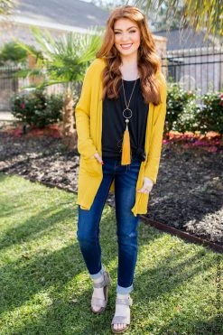 006 Wanderlust Waffle Cardigan - Golden