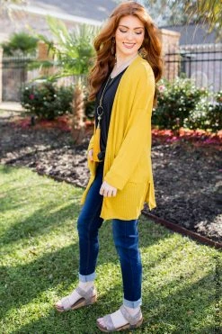 006 Wanderlust Waffle Cardigan - Golden