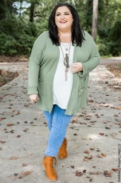 006 New Cardigans & Vests Wanderlust Waffle Cardigan - Willow