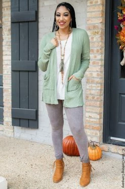 006 New Cardigans & Vests Wanderlust Waffle Cardigan - Willow