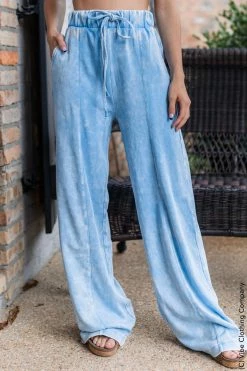 001 Wide Leg Mineral Wash Pants New Bottoms